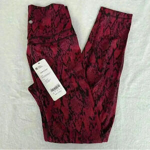 NEW CRZ Yoga Leggings Size S Red Snake High Waist 7/8" Compression Naked Feel